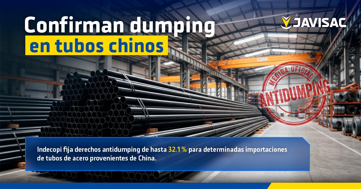Indecopi establece derechos antidumping para tubos de acero LAC provenientes de China