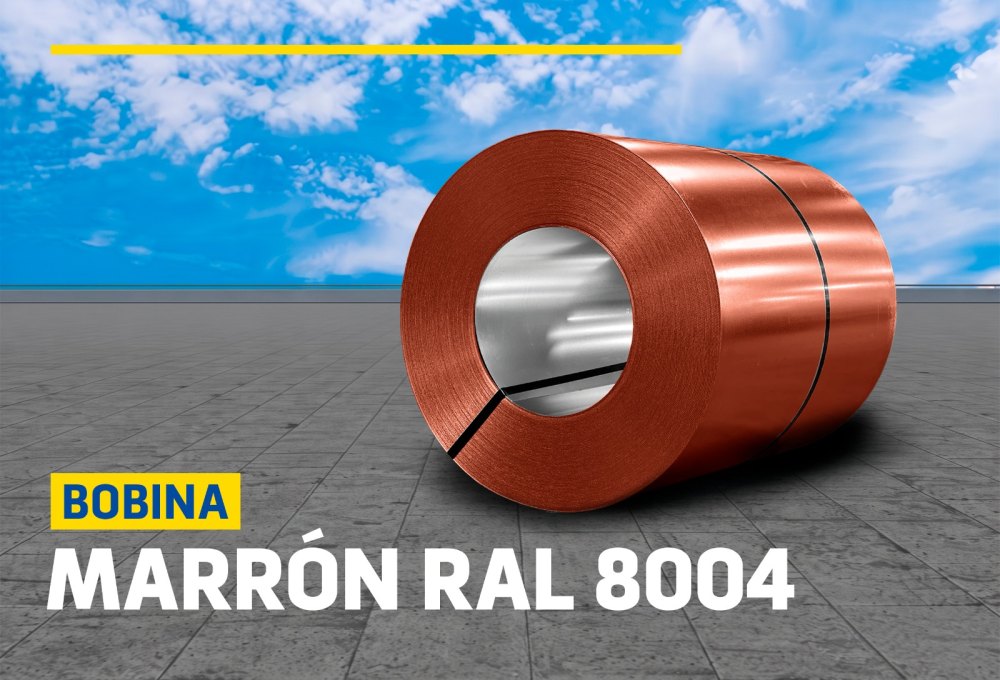 BOBINAS DE ALUZINC MARRÓN RAL 8004